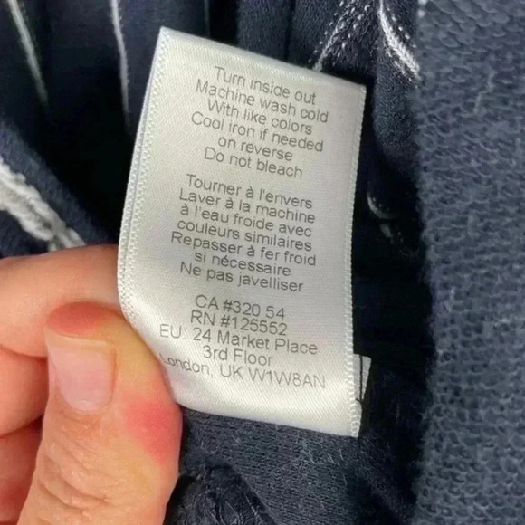 Anthropologie Dolan Navy Striped Canovas Cotton Wide‎ Leg Jumpsuit - Picture 9 of 9